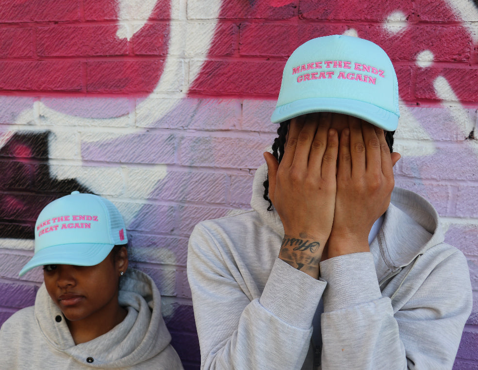 Original Baby Blue & Pink M.T.E.G.A Trucker